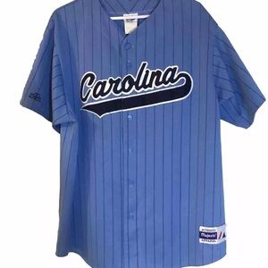 VINTAGE North Carolina University Majestic Baseball Pinstripe Mesh Jersey 2XL
